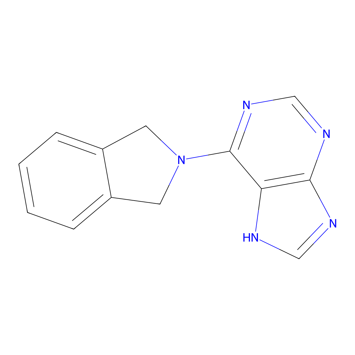 6-(2,3-dihydro-1H-isoindol-2-yl)-9H-purine molecular structure, CAS 3030765-95-5