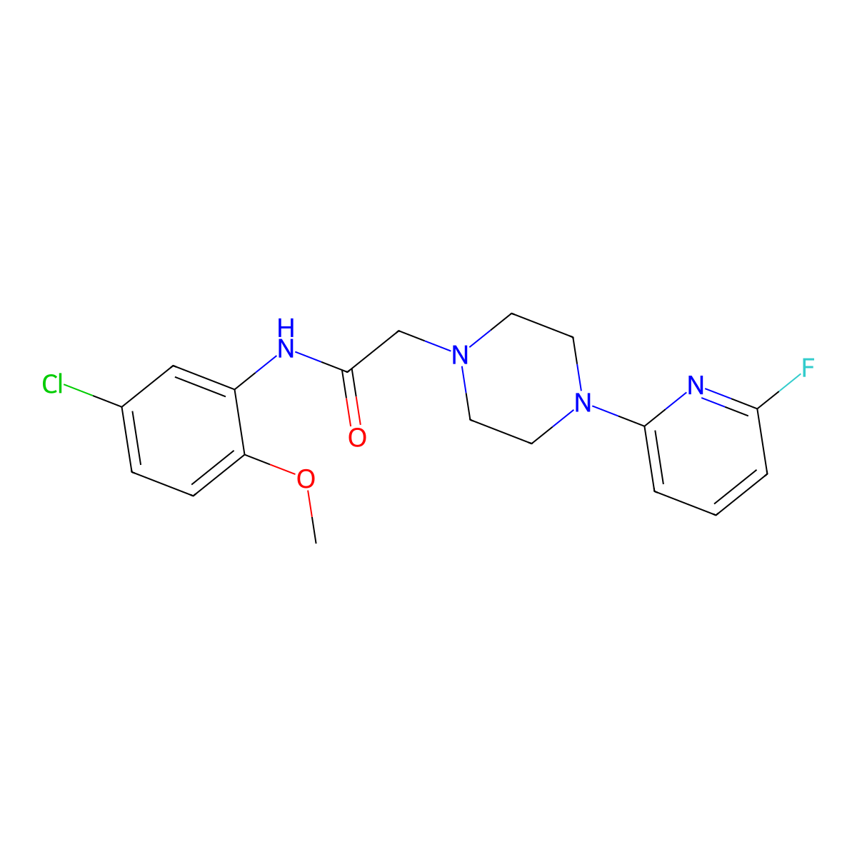 N-(5-chloro-2-methoxyphenyl)-2-[4-(6-fluoropyridin-2-yl)piperazin-1-yl]acetamide molecular structure, CAS 3030765-97-7