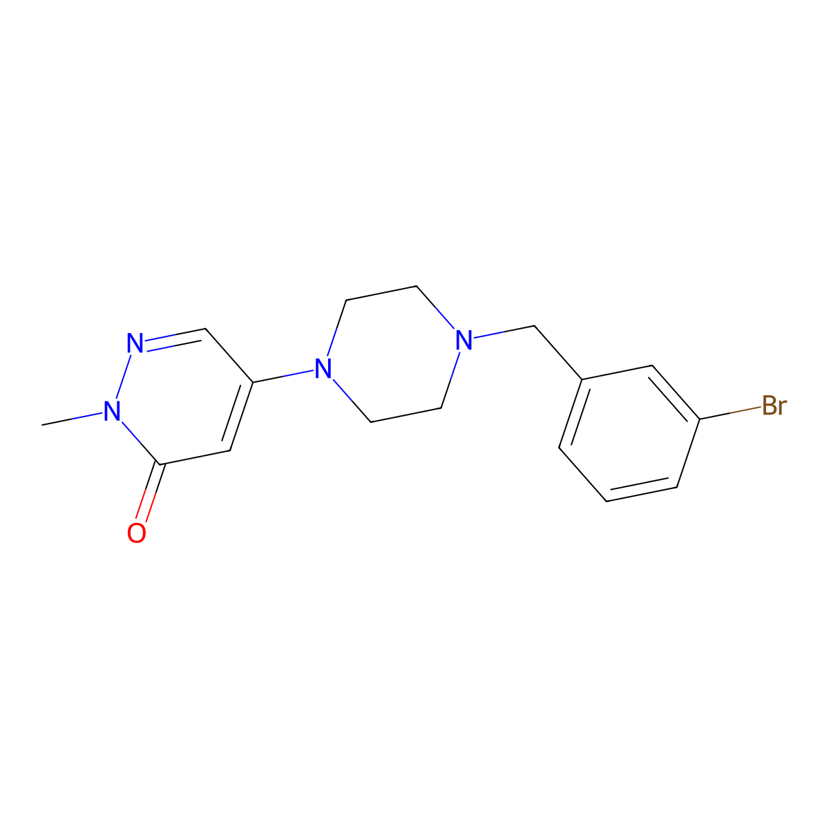 5-{4-[(3-Bromophenyl)methyl]piperazin-1-yl}-2-methyl-2,3-dihydropyridazin-3-one molecular structure, CAS 3030766-37-8
