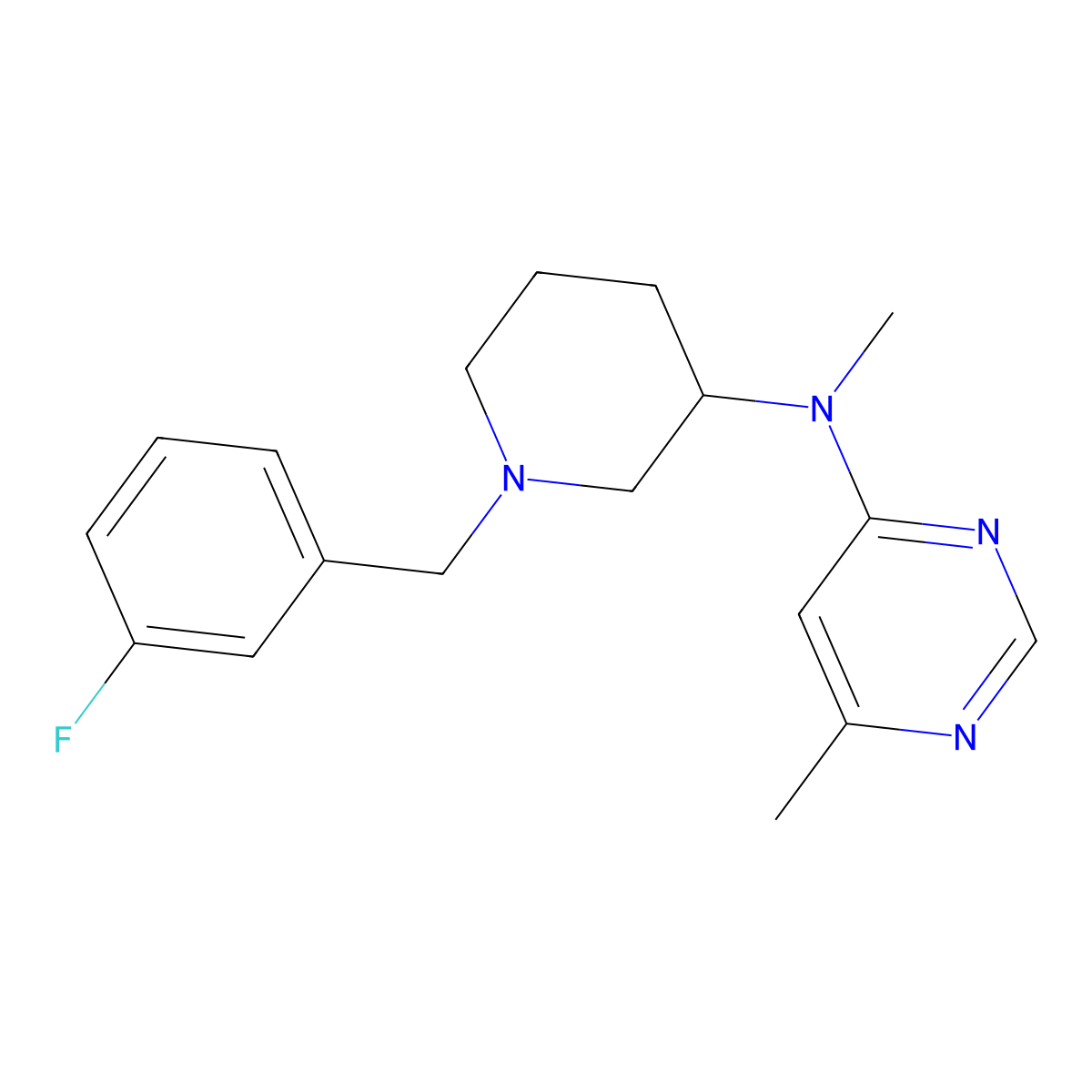 N-{1-[(3-fluorophenyl)methyl]piperidin-3-yl}-N,6-dimethylpyrimidin-4-amine molecular structure, CAS 3030766-57-2