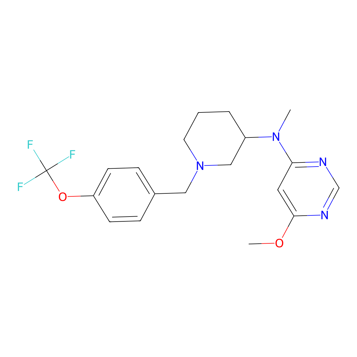 6-methoxy-N-methyl-N-(1-{[4-(trifluoromethoxy)phenyl]methyl}piperidin-3-yl)pyrimidin-4-amine molecular structure, CAS 3030766-63-0