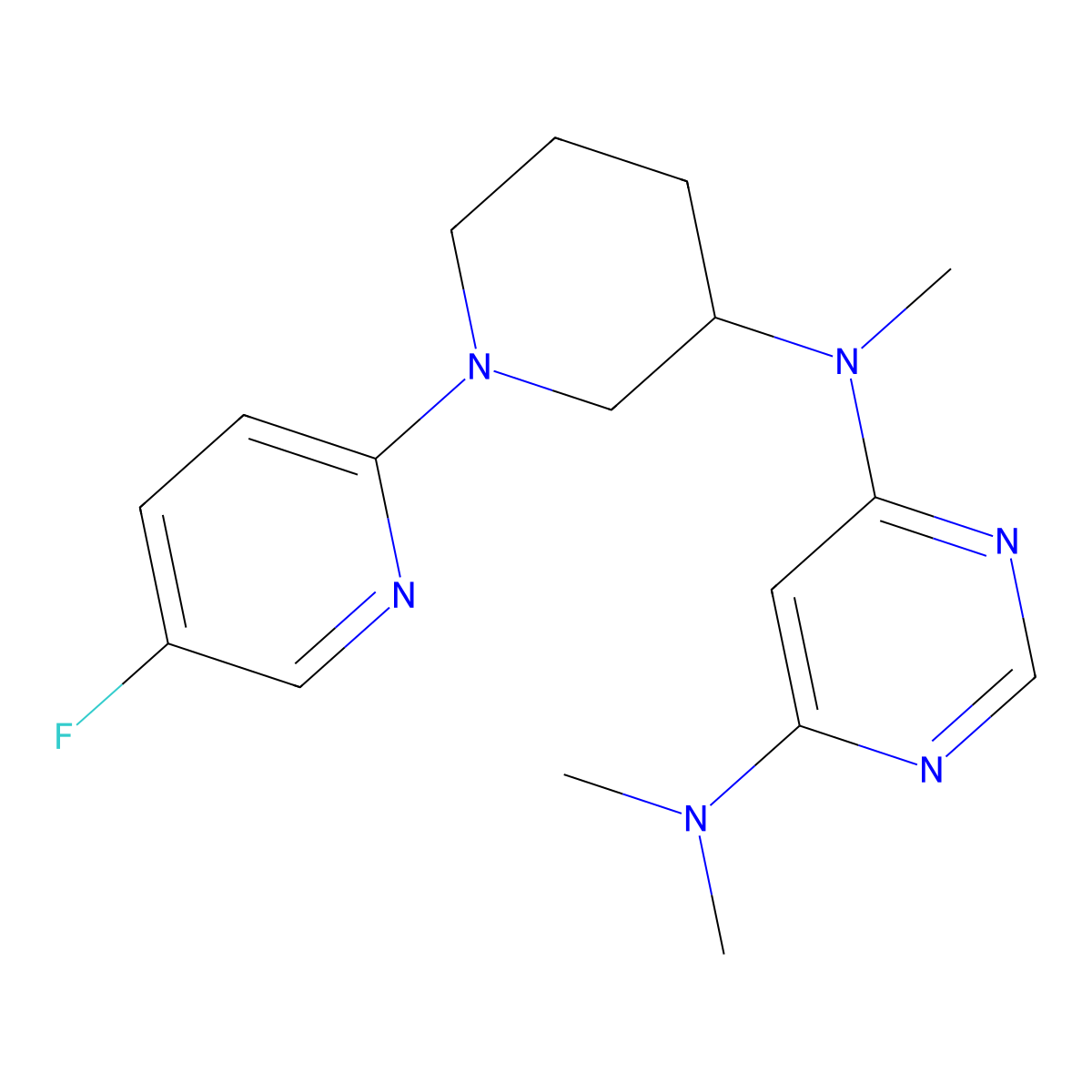N4-[1-(5-fluoropyridin-2-yl)piperidin-3-yl]-N4,N6,N6-trimethylpyrimidine-4,6-diamine molecular structure, CAS 3030766-68-5