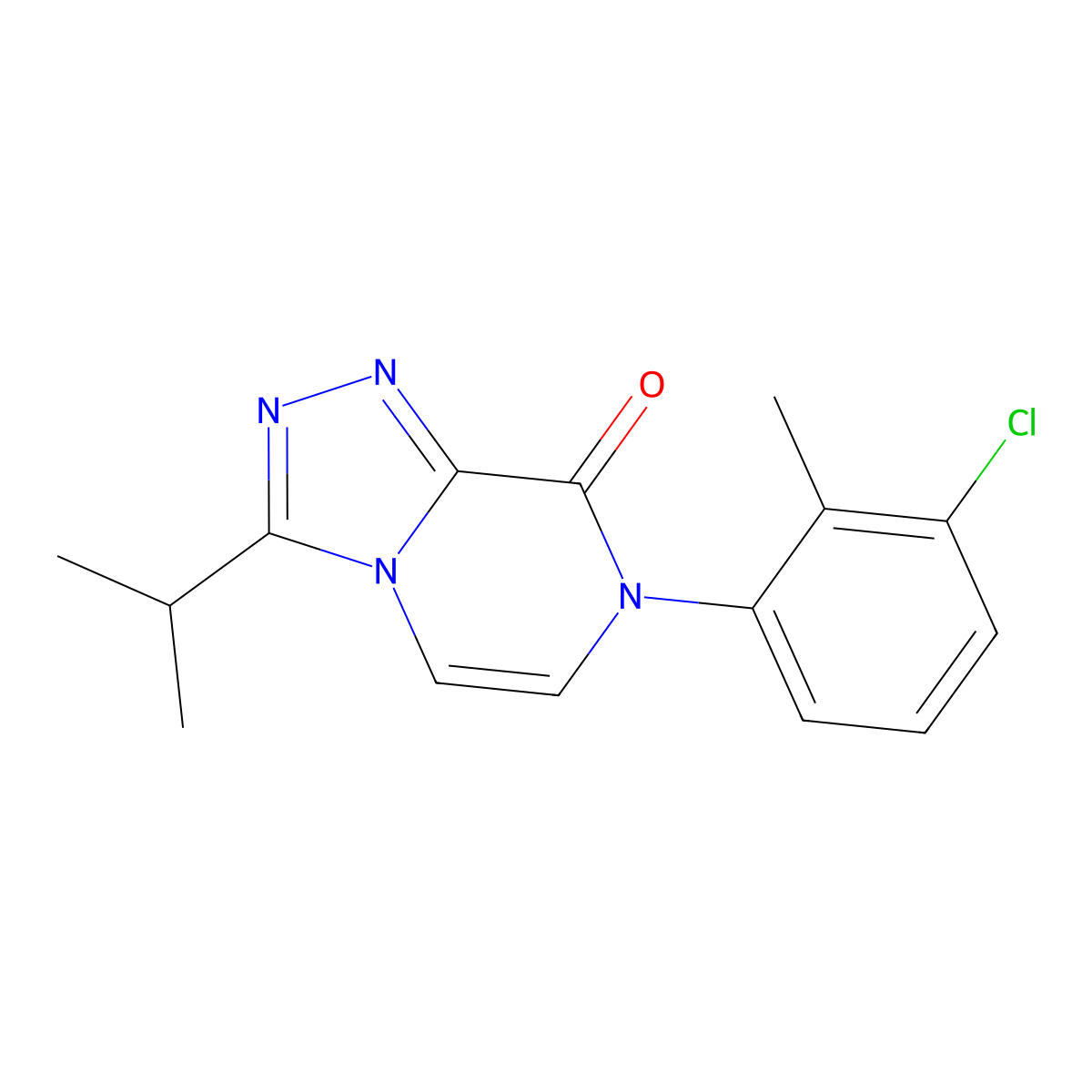 7-(3-chloro-2-methylphenyl)-3-(propan-2-yl)-7H,8H-[1,2,4]triazolo[4,3-a]pyrazin-8-one molecular structure, CAS 3030767-03-1