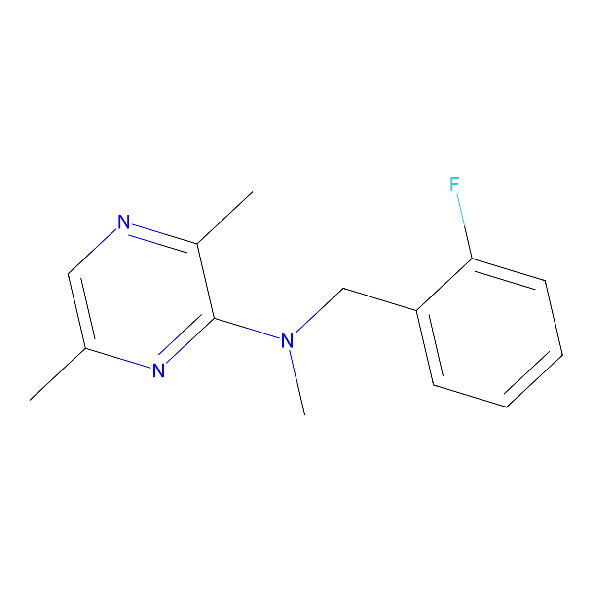 N-[(2-fluorophenyl)methyl]-N,3,6-trimethylpyrazin-2-amine molecular structure, CAS 3030767-19-9