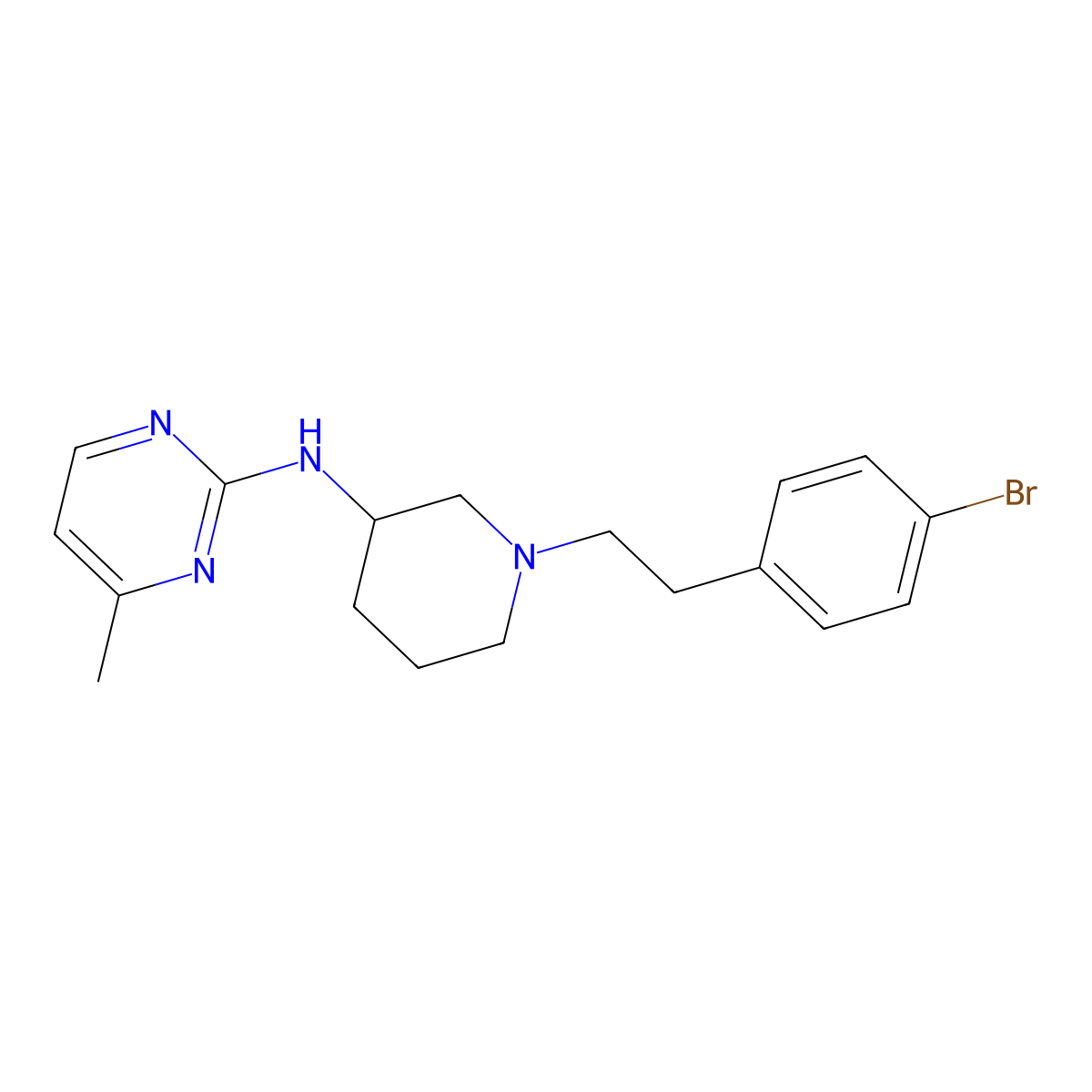 N-{1-[2-(4-bromophenyl)ethyl]piperidin-3-yl}-4-methylpyrimidin-2-amine molecular structure, CAS 3030767-30-4