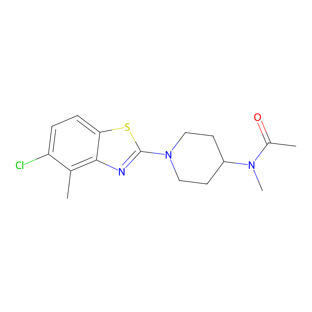 N-[1-(5-chloro-4-methyl-1,3-benzothiazol-2-yl)piperidin-4-yl]-N-methylacetamide molecular structure, CAS 3030767-39-3