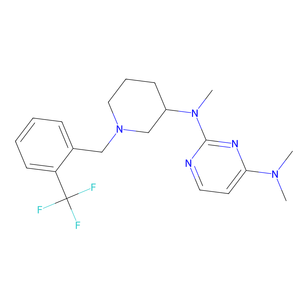 N2,N4,N4-trimethyl-N2-(1-{[2-(trifluoromethyl)phenyl]methyl}piperidin-3-yl)pyrimidine-2,4-diamine molecular structure, CAS 3030767-79-1