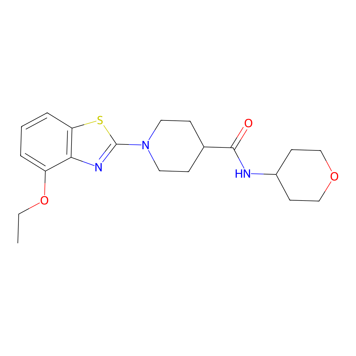1-(4-ethoxy-1,3-benzothiazol-2-yl)-N-(oxan-4-yl)piperidine-4-carboxamide molecular structure, CAS 3030768-15-8