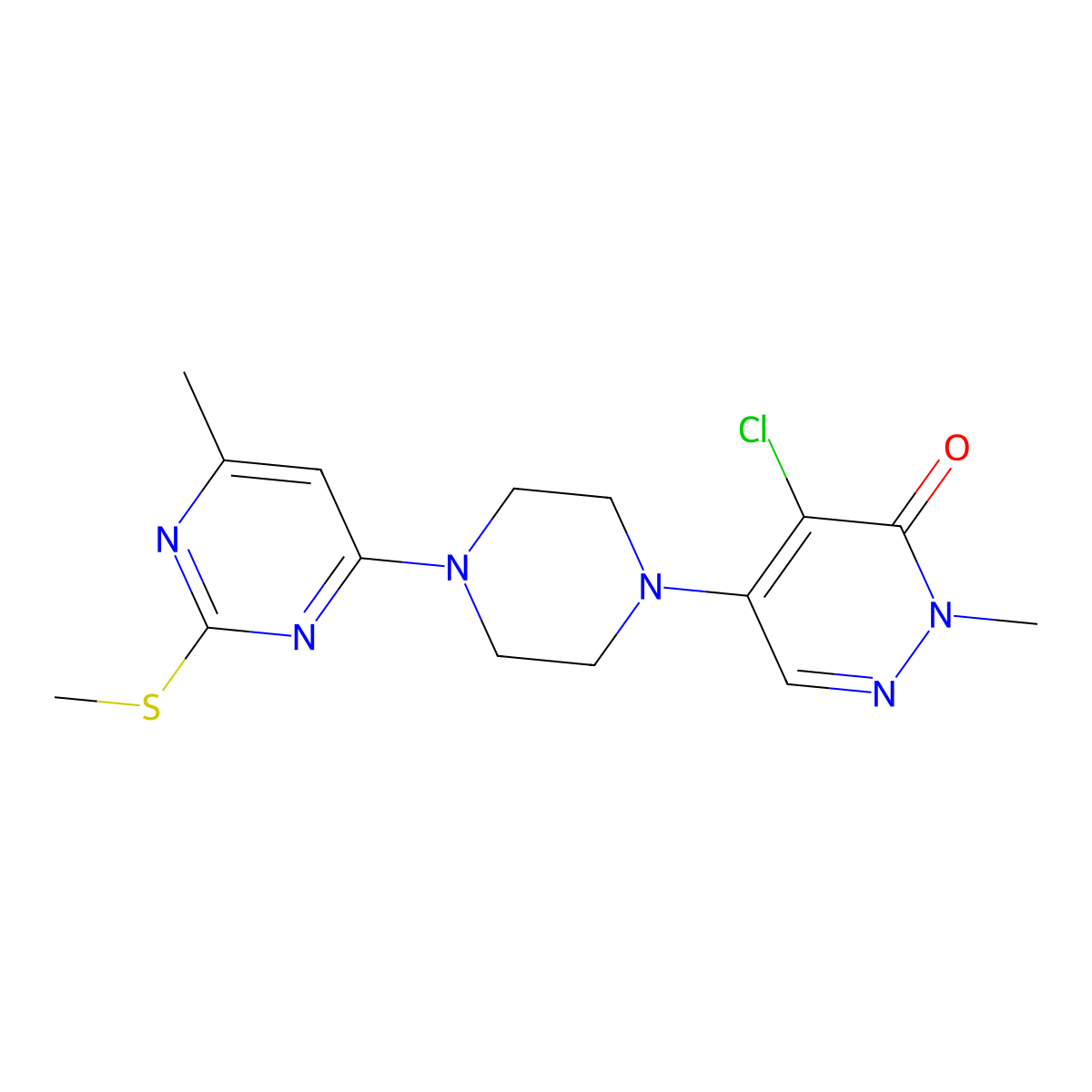 4-Chloro-2-methyl-5-{4-[6-methyl-2-(methylsulfanyl)pyrimidin-4-yl]piperazin-1-yl}-2,3-dihydropyridazin-3-one molecular structure, CAS 3030768-50-1