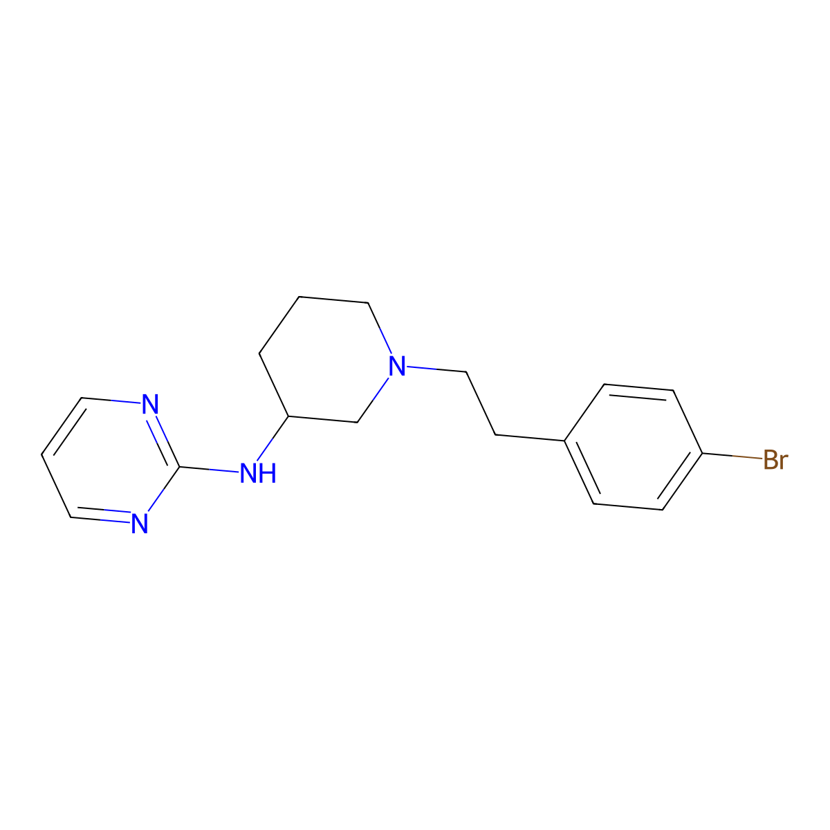N-{1-[2-(4-bromophenyl)ethyl]piperidin-3-yl}pyrimidin-2-amine molecular structure, CAS 3030777-37-5