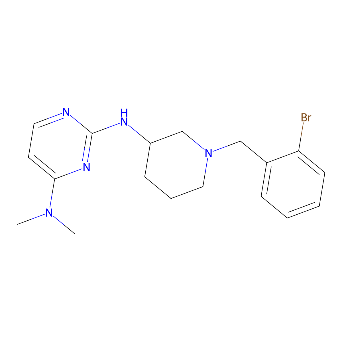 N2-{1-[(2-bromophenyl)methyl]piperidin-3-yl}-N4,N4-dimethylpyrimidine-2,4-diamine molecular structure, CAS 3030777-49-9