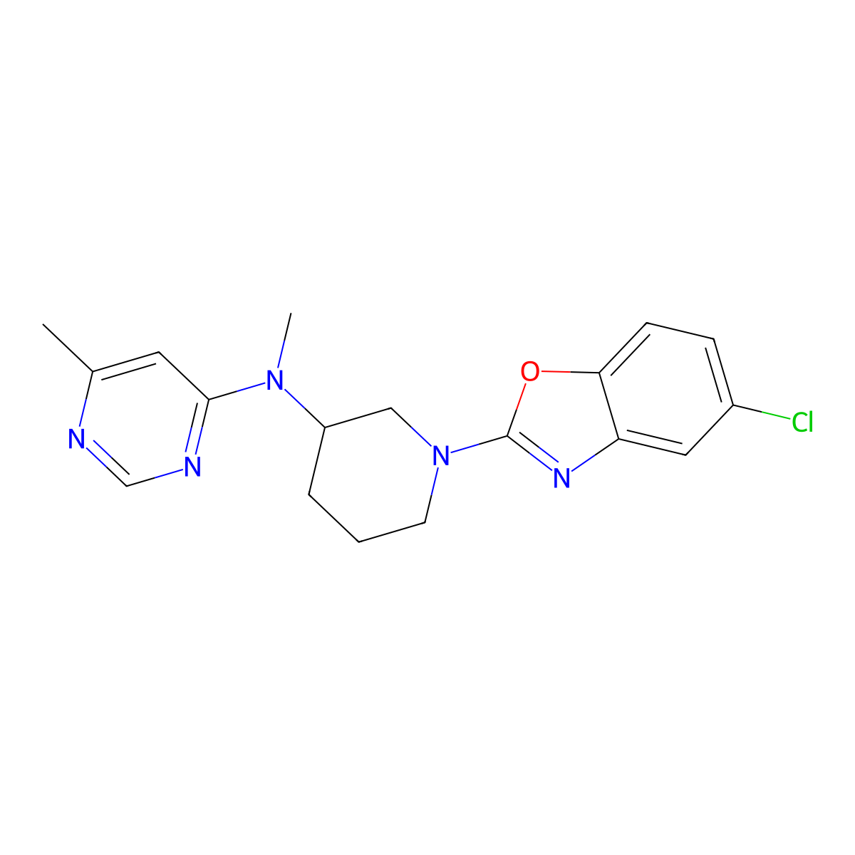 N-[1-(5-chloro-1,3-benzoxazol-2-yl)piperidin-3-yl]-N,6-dimethylpyrimidin-4-amine molecular structure, CAS 3030777-69-3