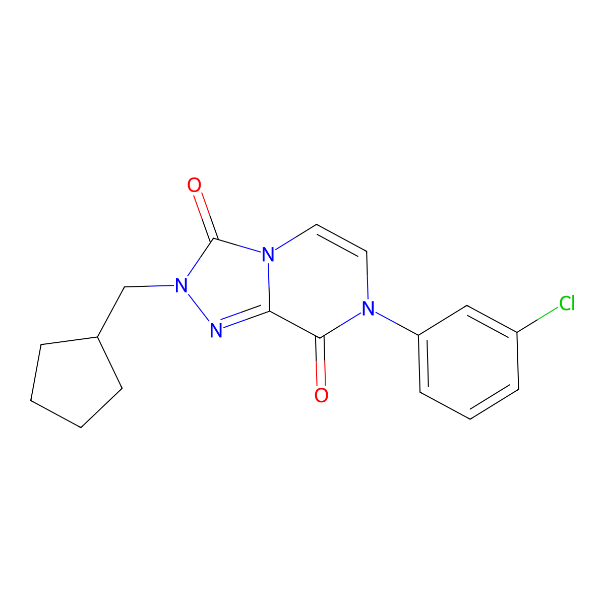 7-(3-chlorophenyl)-2-(cyclopentylmethyl)-2H,3H,7H,8H-[1,2,4]triazolo[4,3-a]pyrazine-3,8-dione molecular structure, CAS 3030777-91-1