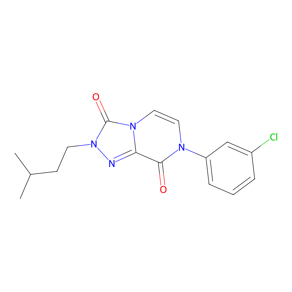 7-(3-chlorophenyl)-2-(3-methylbutyl)-2H,3H,7H,8H-[1,2,4]triazolo[4,3-a]pyrazine-3,8-dione molecular structure, CAS 3030777-92-2