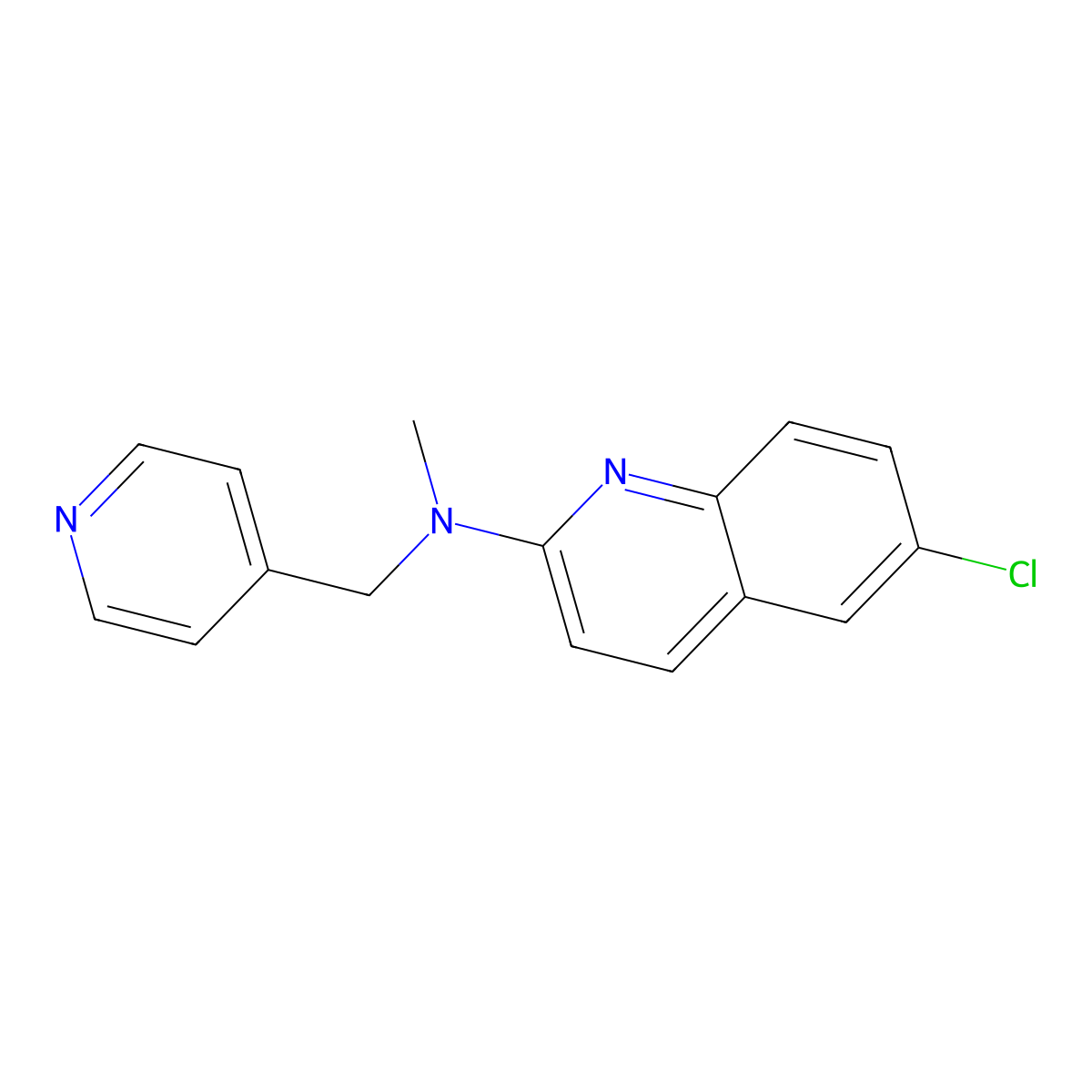 6-chloro-N-methyl-N-[(pyridin-4-yl)methyl]quinolin-2-amine molecular structure, CAS 3030777-98-8
