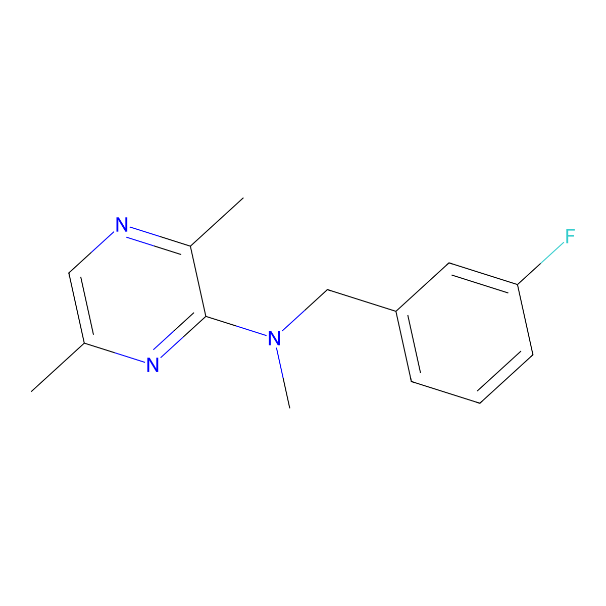 N-[(3-fluorophenyl)methyl]-N,3,6-trimethylpyrazin-2-amine molecular structure, CAS 3030778-04-9