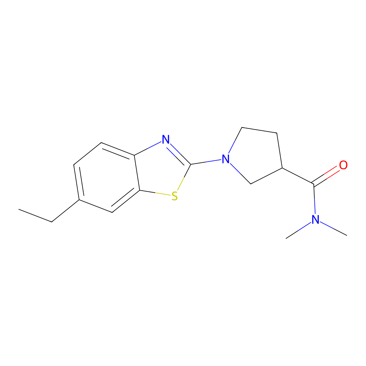 1-(6-ethyl-1,3-benzothiazol-2-yl)-N,N-dimethylpyrrolidine-3-carboxamide molecular structure, CAS 3030778-19-6