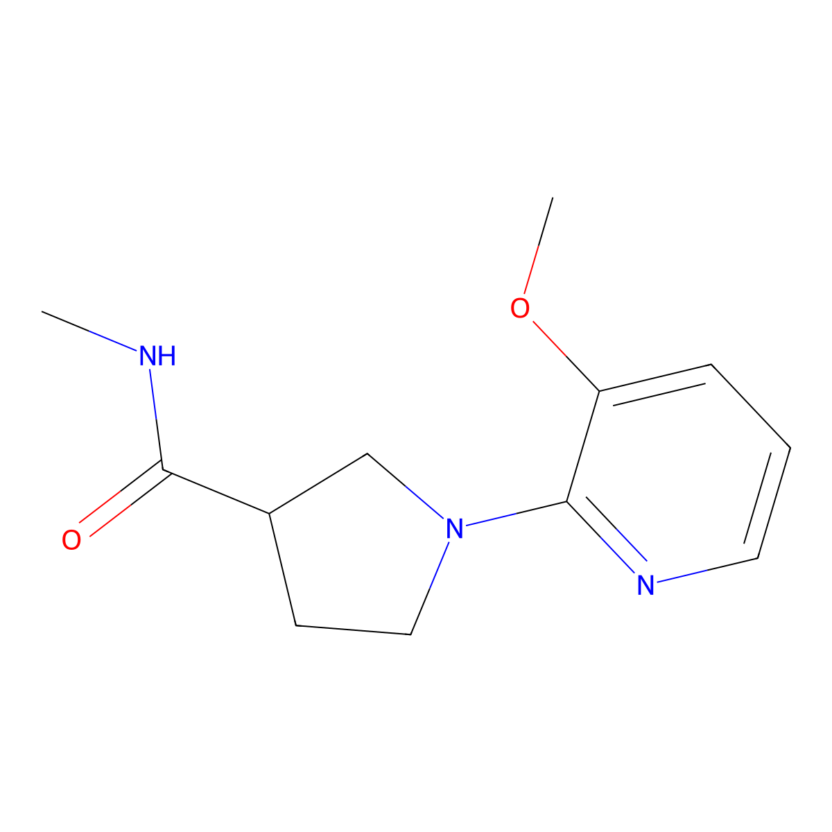 1-(3-methoxypyridin-2-yl)-N-methylpyrrolidine-3-carboxamide molecular structure, CAS 3030778-25-4