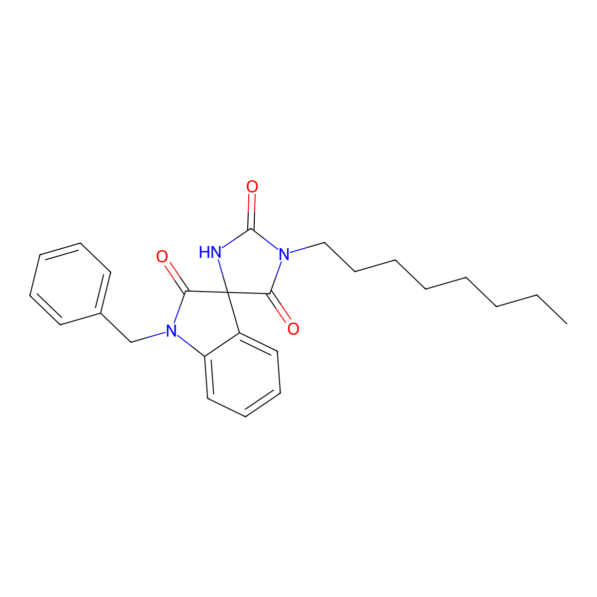 1'-Benzyl-1-octylspiro[imidazolidine-4,3'-indoline]-2,2',5-trione molecular structure, CAS 3030778-34-5