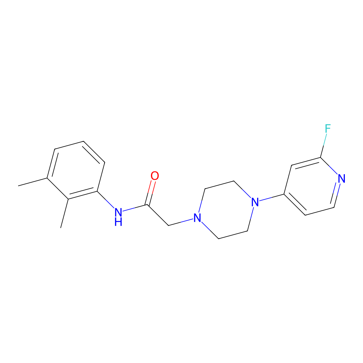 N-(2,3-dimethylphenyl)-2-[4-(2-fluoropyridin-4-yl)piperazin-1-yl]acetamide molecular structure, CAS 3030778-35-6