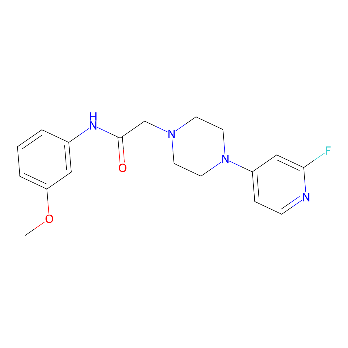 2-[4-(2-fluoropyridin-4-yl)piperazin-1-yl]-N-(3-methoxyphenyl)acetamide molecular structure, CAS 3030778-40-3