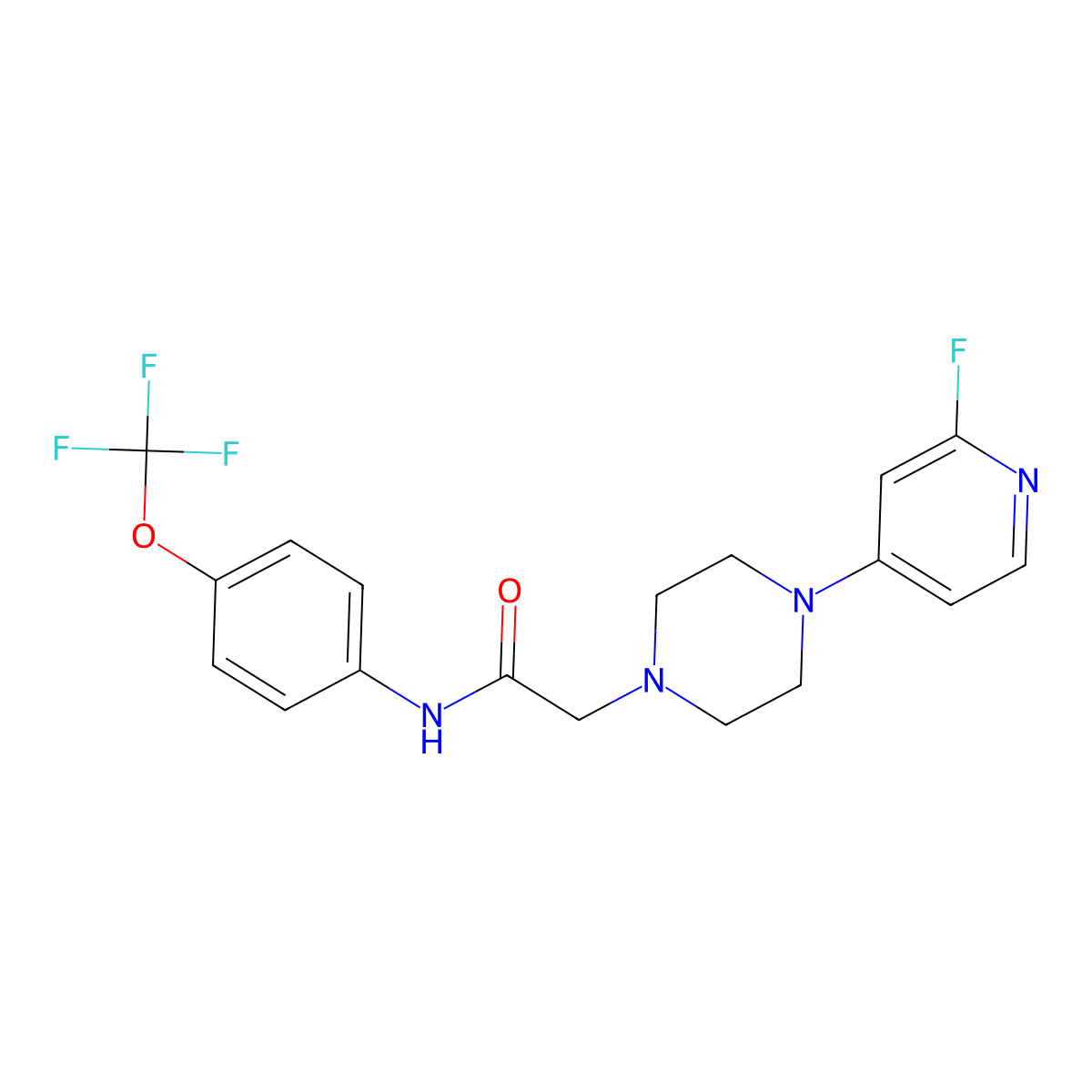 2-[4-(2-fluoropyridin-4-yl)piperazin-1-yl]-N-[4-(trifluoromethoxy)phenyl]acetamide molecular structure, CAS 3030778-43-6