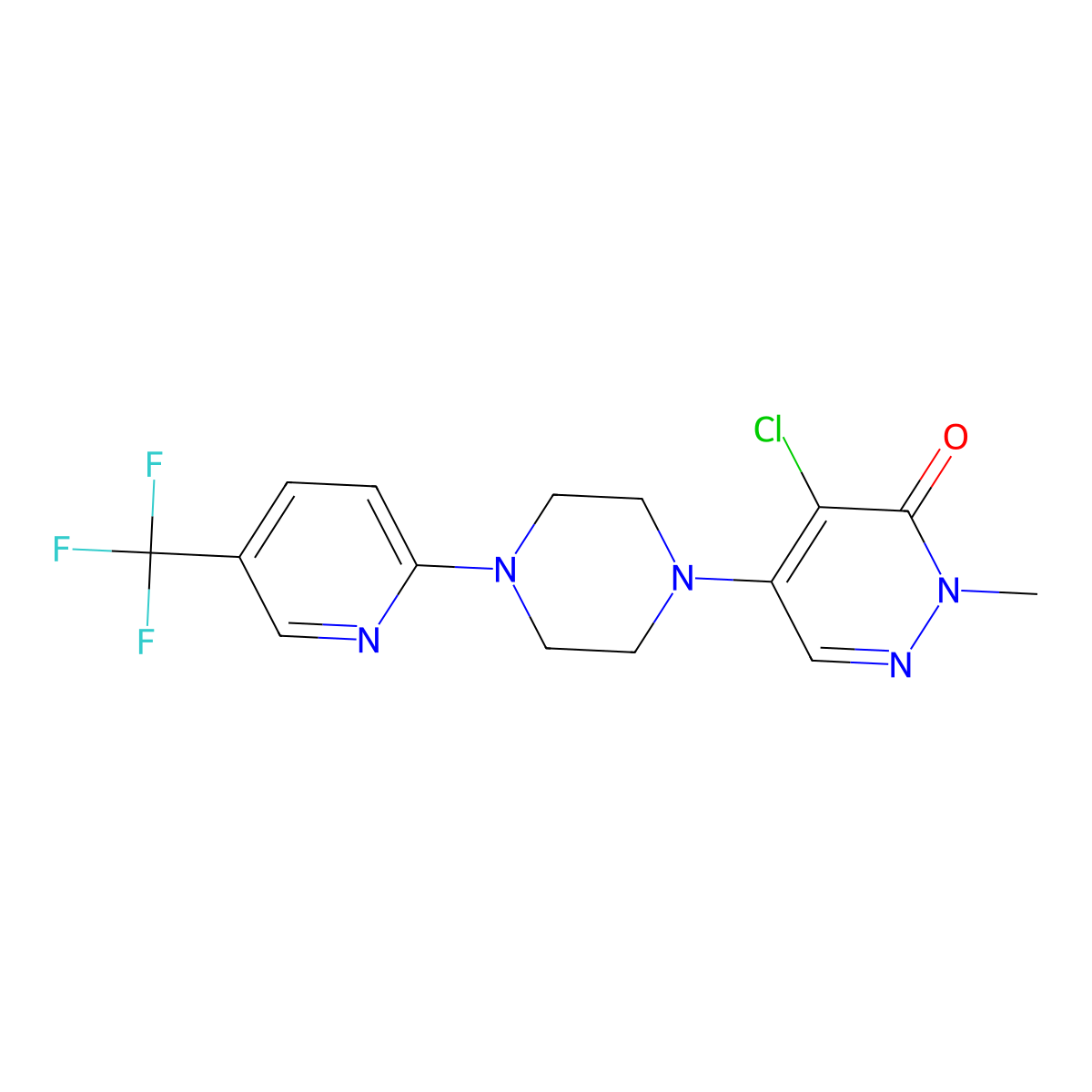 4-Chloro-2-methyl-5-{4-[5-(trifluoromethyl)pyridin-2-yl]piperazin-1-yl}-2,3-dihydropyridazin-3-one molecular structure, CAS 3030778-46-9
