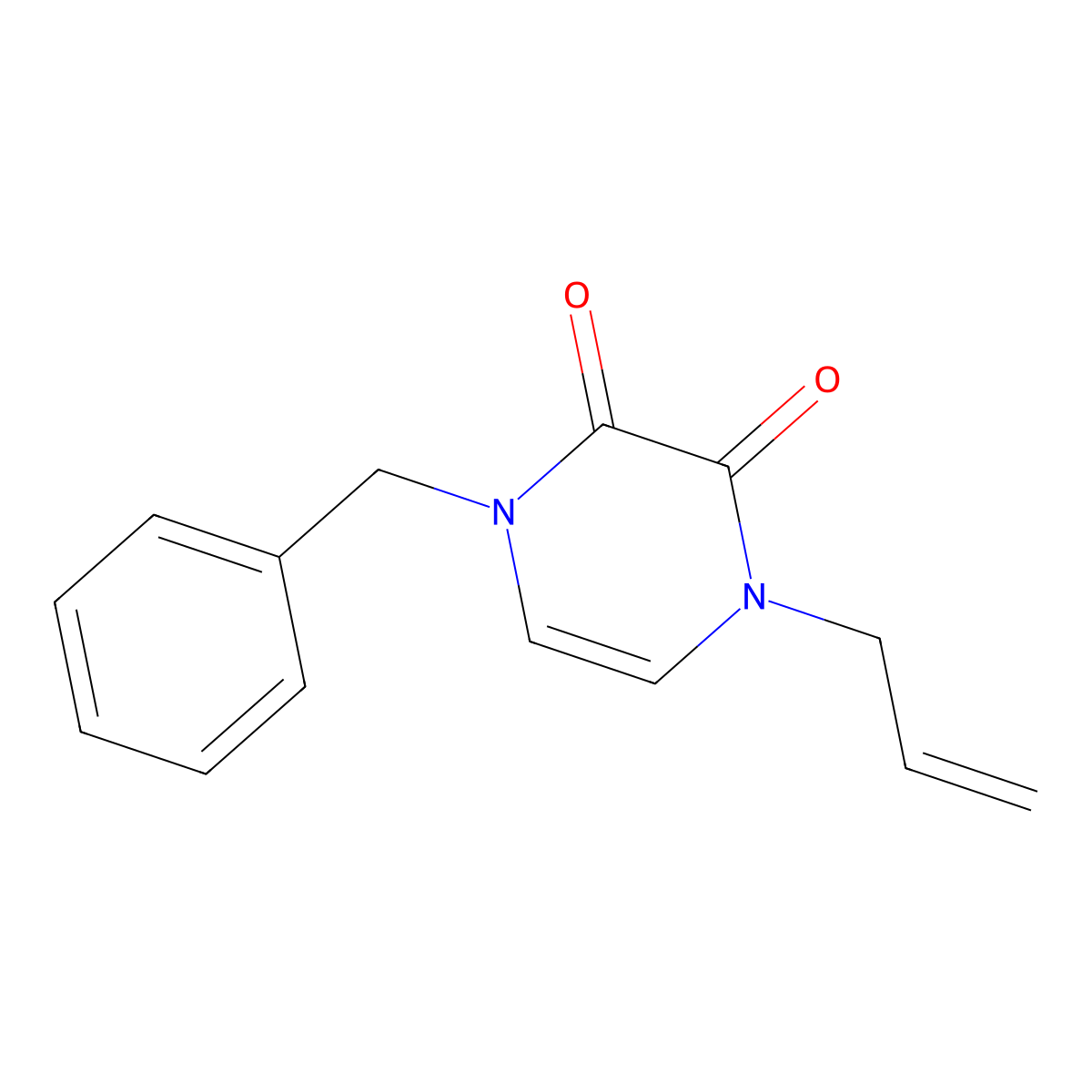 1-Benzyl-4-(prop-2-en-1-yl)-1,2,3,4-tetrahydropyrazine-2,3-dione molecular structure, CAS 3030778-55-0
