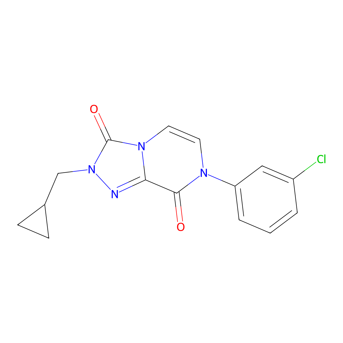7-(3-chlorophenyl)-2-(cyclopropylmethyl)-2H,3H,7H,8H-[1,2,4]triazolo[4,3-a]pyrazine-3,8-dione molecular structure, CAS 3030778-58-3