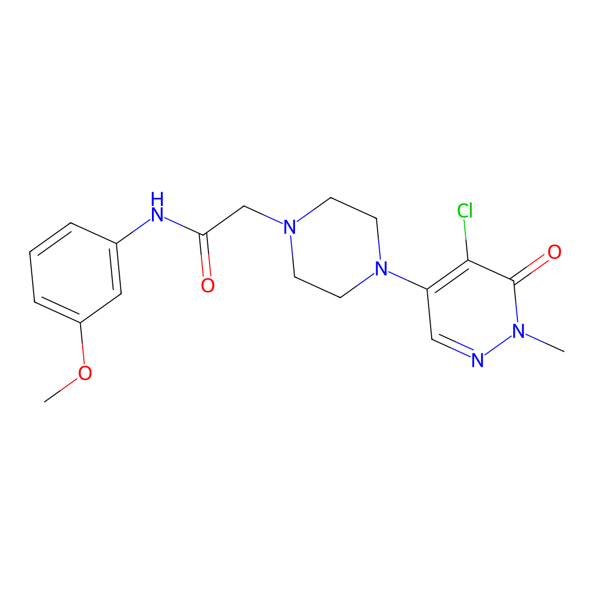 2-[4-(5-chloro-1-methyl-6-oxo-1,6-dihydropyridazin-4-yl)piperazin-1-yl]-N-(3-methoxyphenyl)acetamide molecular structure, CAS 3030778-62-9
