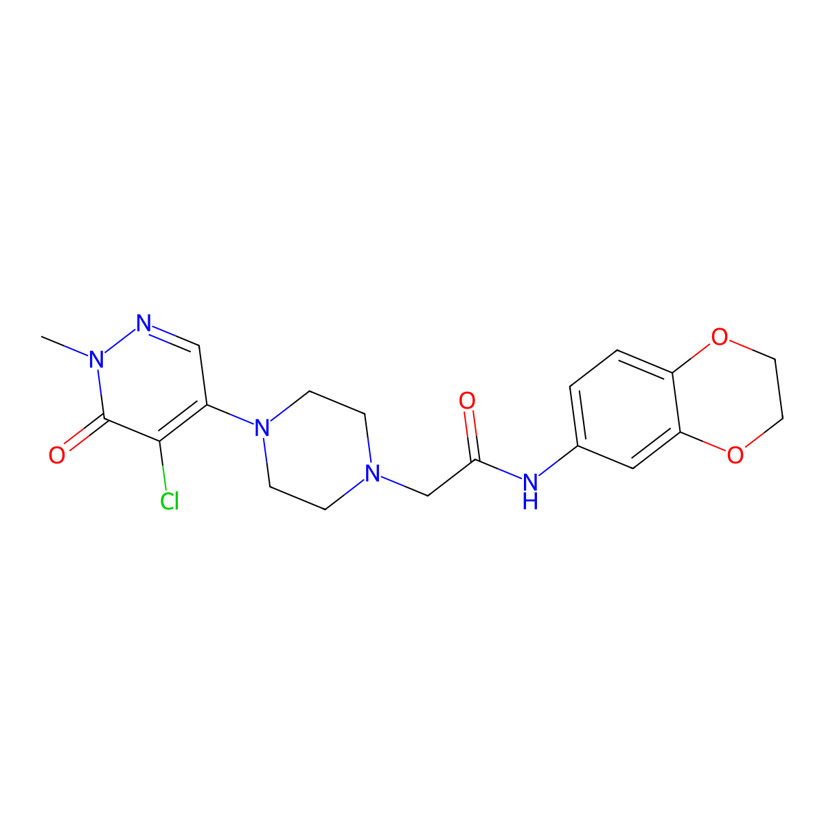 2-[4-(5-chloro-1-methyl-6-oxopyridazin-4-yl)piperazin-1-yl]-N-(2,3-dihydro-1,4-benzodioxin-6-yl)acetamide molecular structure, CAS 3030778-65-2
