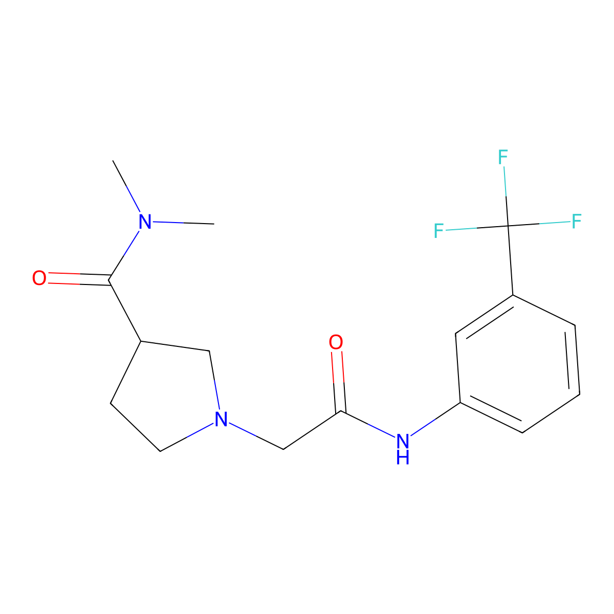 N,N-dimethyl-1-({[3-(trifluoromethyl)phenyl]carbamoyl}methyl)pyrrolidine-3-carboxamide molecular structure, CAS 3030778-79-8