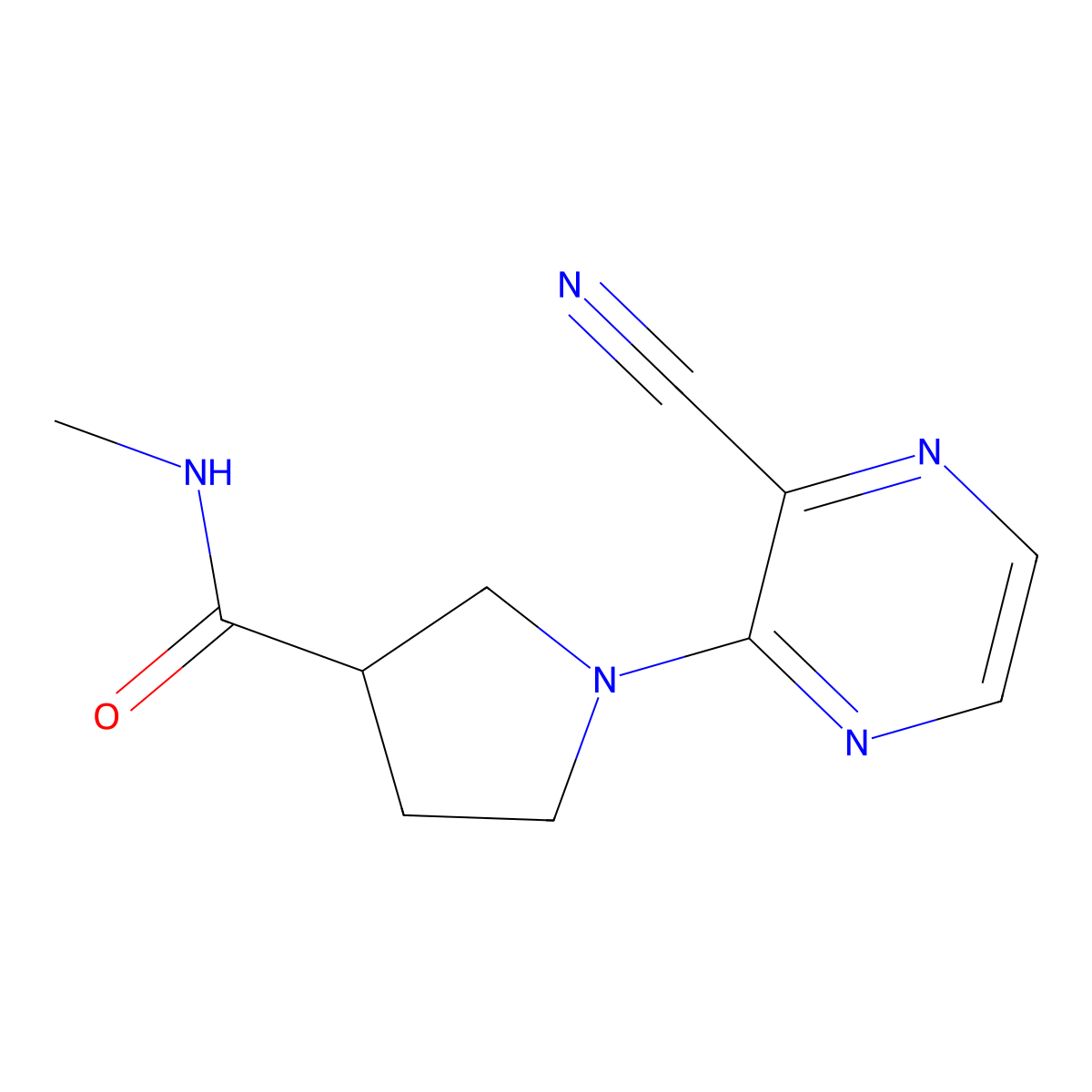 1-(3-cyanopyrazin-2-yl)-N-methylpyrrolidine-3-carboxamide molecular structure, CAS 3030778-82-3