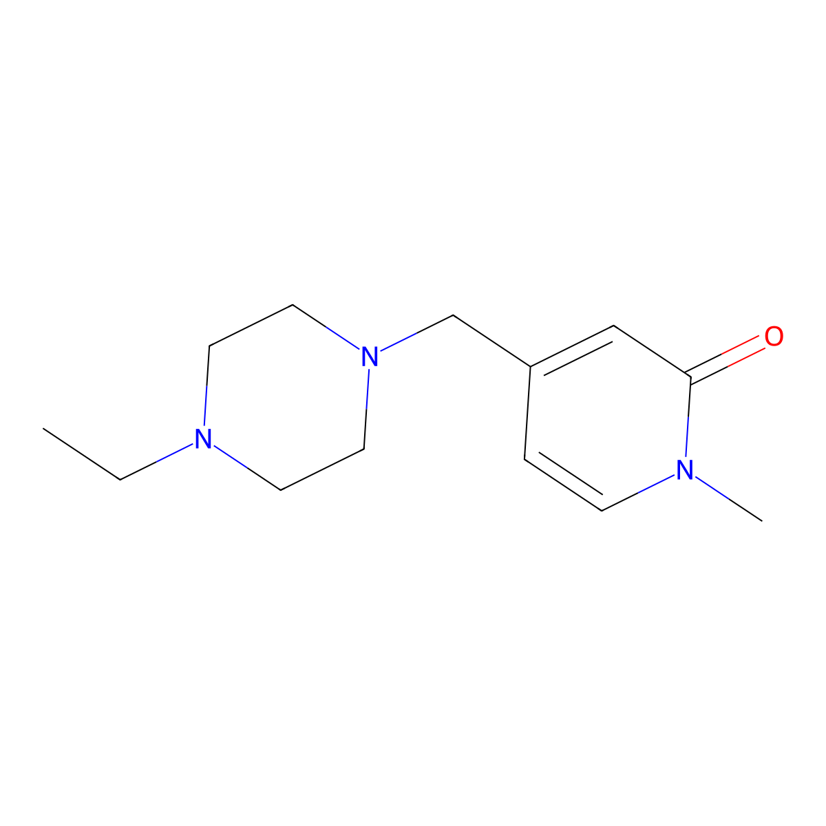4-[(4-Ethylpiperazin-1-yl)methyl]-1-methyl-1,2-dihydropyridin-2-one molecular structure, CAS 3030778-85-6