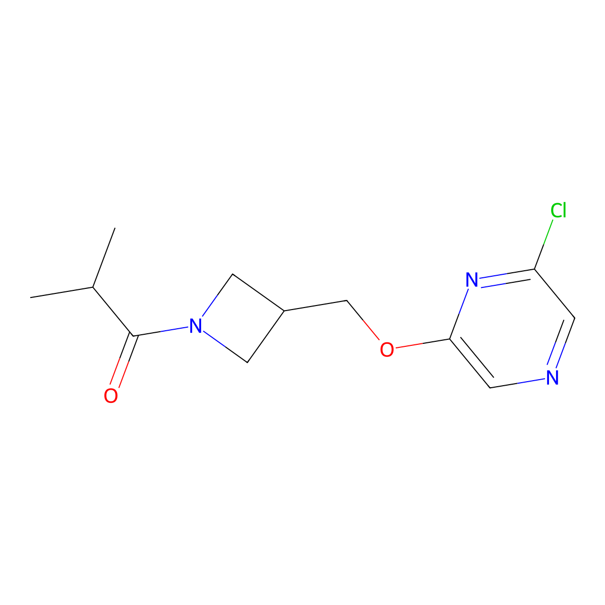 1-(3-{[(6-Chloropyrazin-2-yl)oxy]methyl}azetidin-1-yl)-2-methylpropan-1-one molecular structure, CAS 3030779-25-7