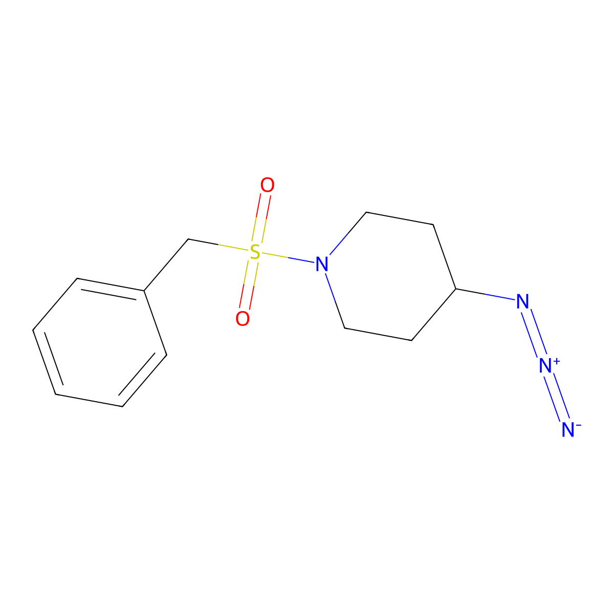 4-Azido-1-phenylmethanesulfonylpiperidine molecular structure, CAS 3030779-40-6