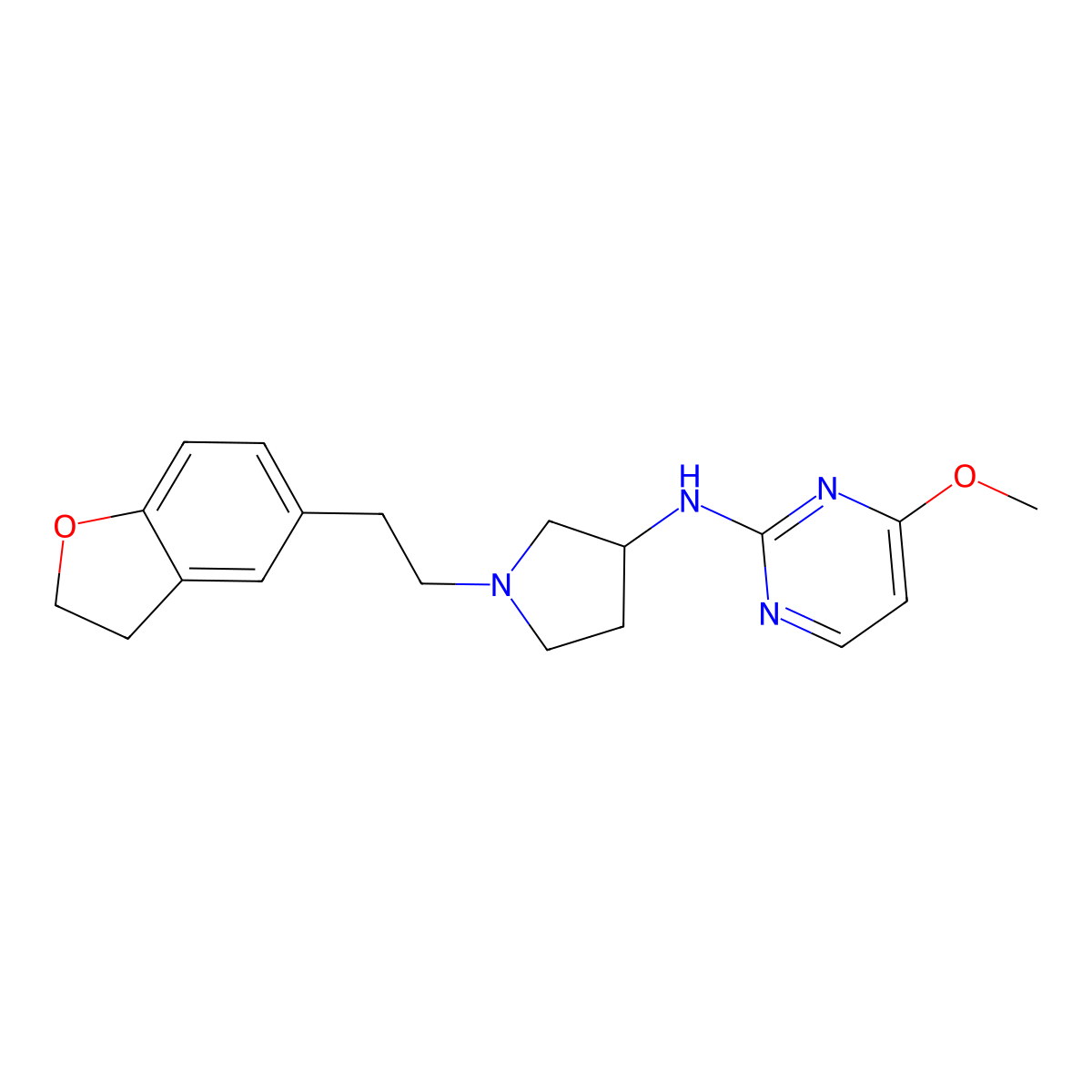 N-{1-[2-(2,3-dihydro-1-benzofuran-5-yl)ethyl]pyrrolidin-3-yl}-4-methoxypyrimidin-2-amine molecular structure, CAS 3030779-75-7