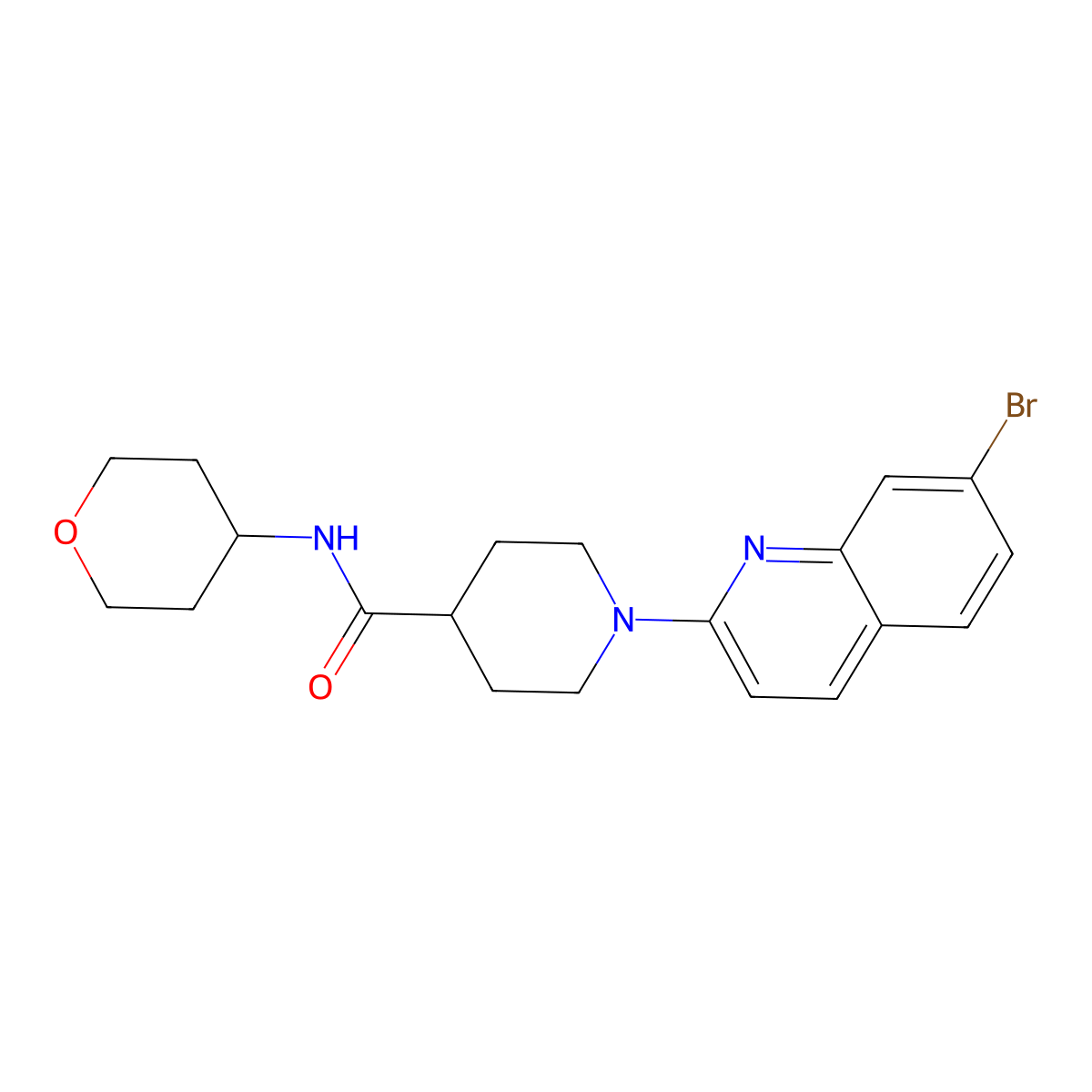 N-(oxan-4-yl)-1-[5-(trifluoromethyl)pyridin-2-yl]pyrrolidine-3-carboxamide molecular structure, CAS 3030779-79-1