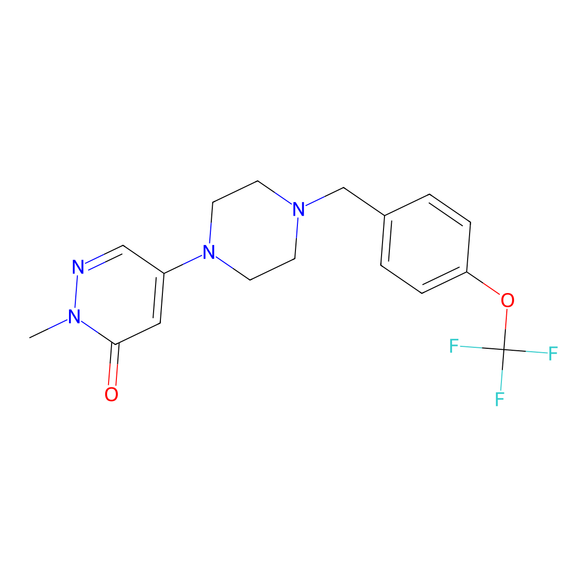 2-Methyl-5-(4-{[4-(trifluoromethoxy)phenyl]methyl}piperazin-1-yl)-2,3-dihydropyridazin-3-one molecular structure, CAS 3030779-99-5