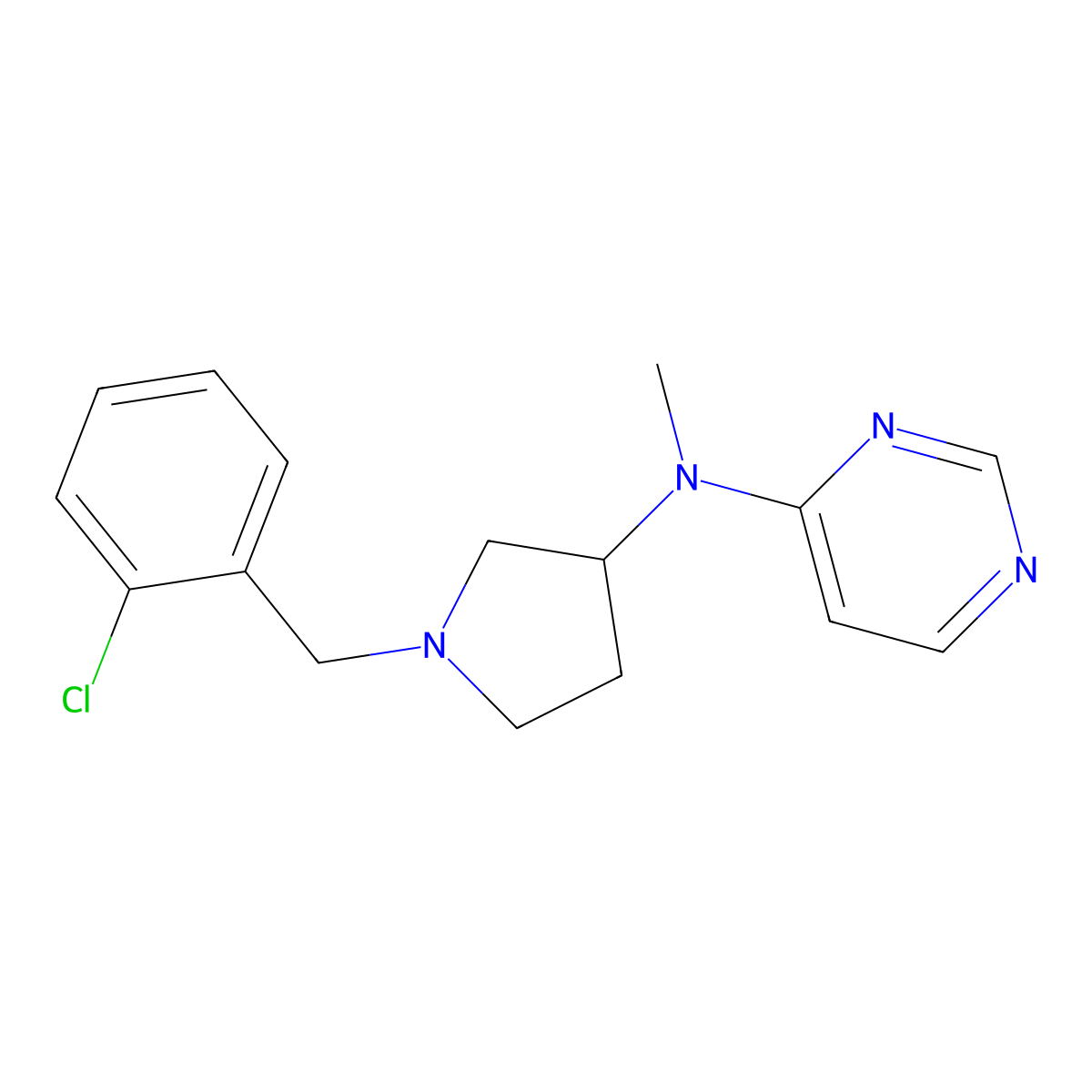 N-{1-[(2-chlorophenyl)methyl]pyrrolidin-3-yl}-N-methylpyrimidin-4-amine molecular structure, CAS 3030780-17-4