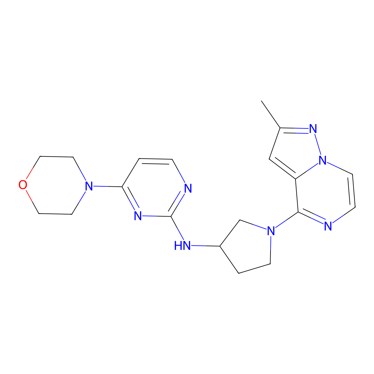 N-[1-(2-methylpyrazolo[1,5-a]pyrazin-4-yl)pyrrolidin-3-yl]-4-morpholin-4-ylpyrimidin-2-amine molecular structure, CAS 3030780-20-9