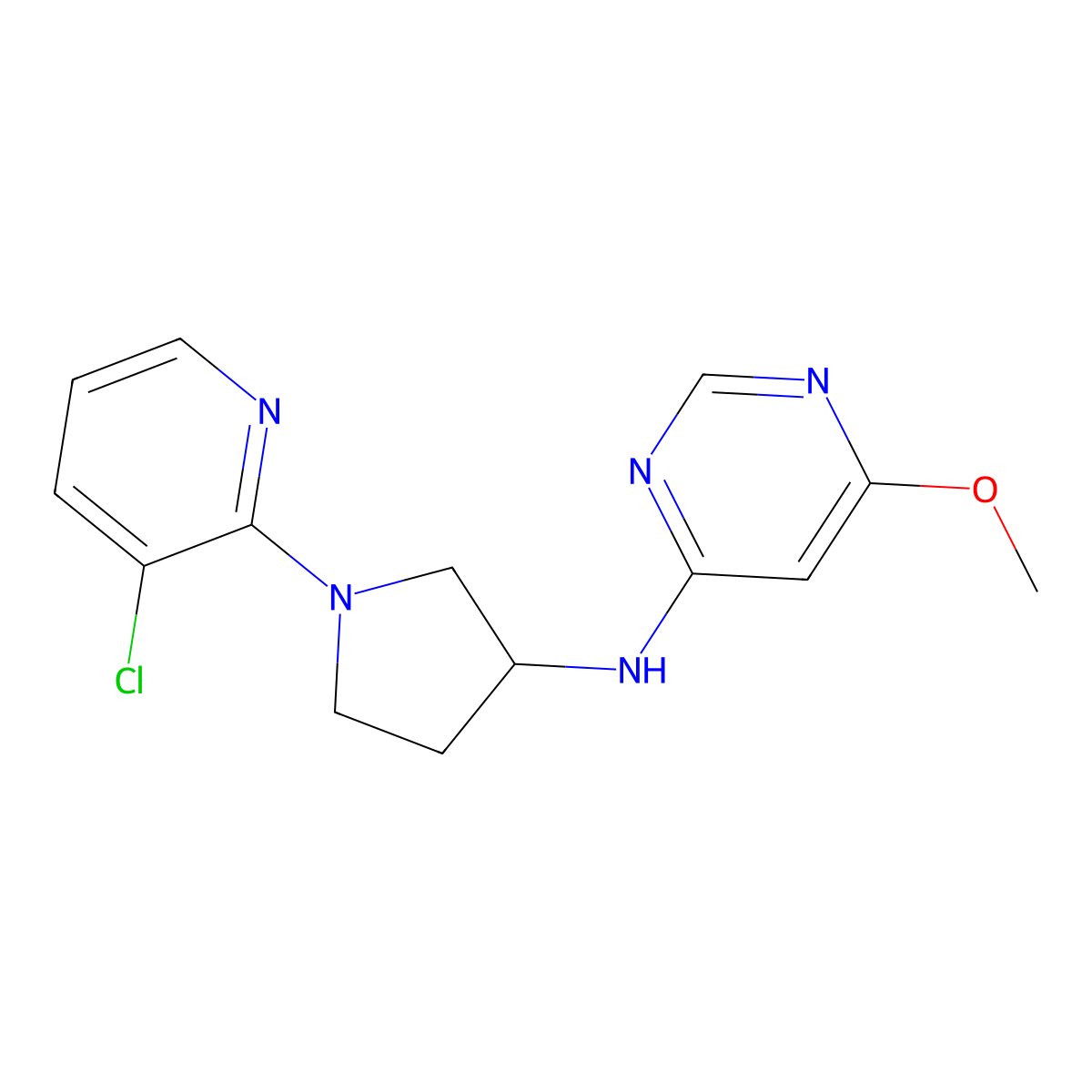 N-[1-(3-chloropyridin-2-yl)pyrrolidin-3-yl]-6-methoxypyrimidin-4-amine molecular structure, CAS 3030780-31-2