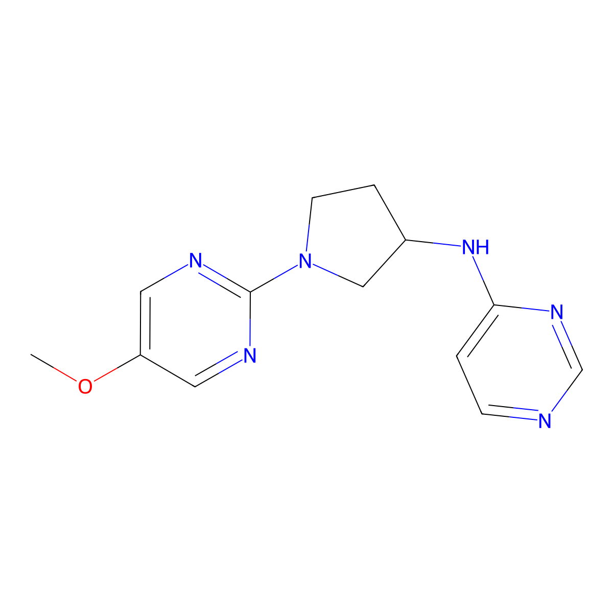 N-[1-(5-methoxypyrimidin-2-yl)pyrrolidin-3-yl]pyrimidin-4-amine molecular structure, CAS 3030780-36-7