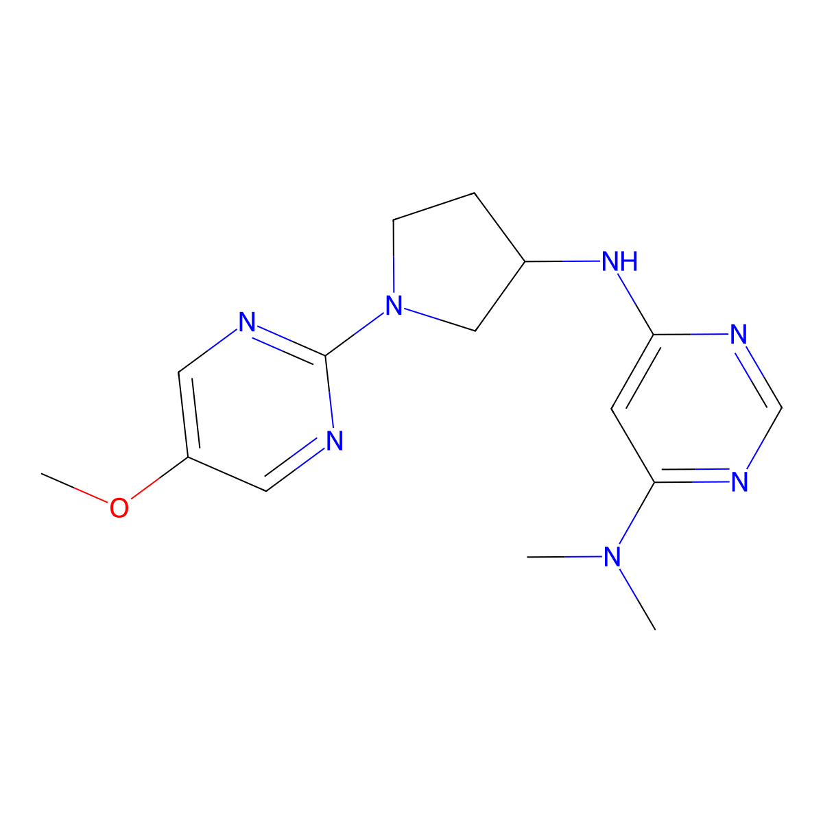 N6-[1-(5-methoxypyrimidin-2-yl)pyrrolidin-3-yl]-N4,N4-dimethylpyrimidine-4,6-diamine molecular structure, CAS 3030780-64-1