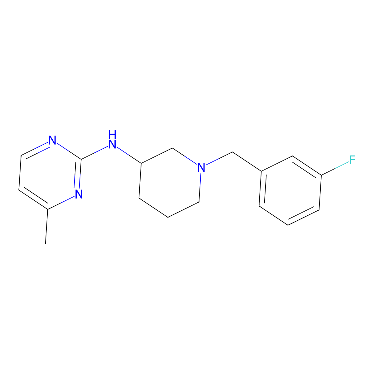 N-{1-[(3-fluorophenyl)methyl]piperidin-3-yl}-4-methylpyrimidin-2-amine molecular structure, CAS 3030780-66-3