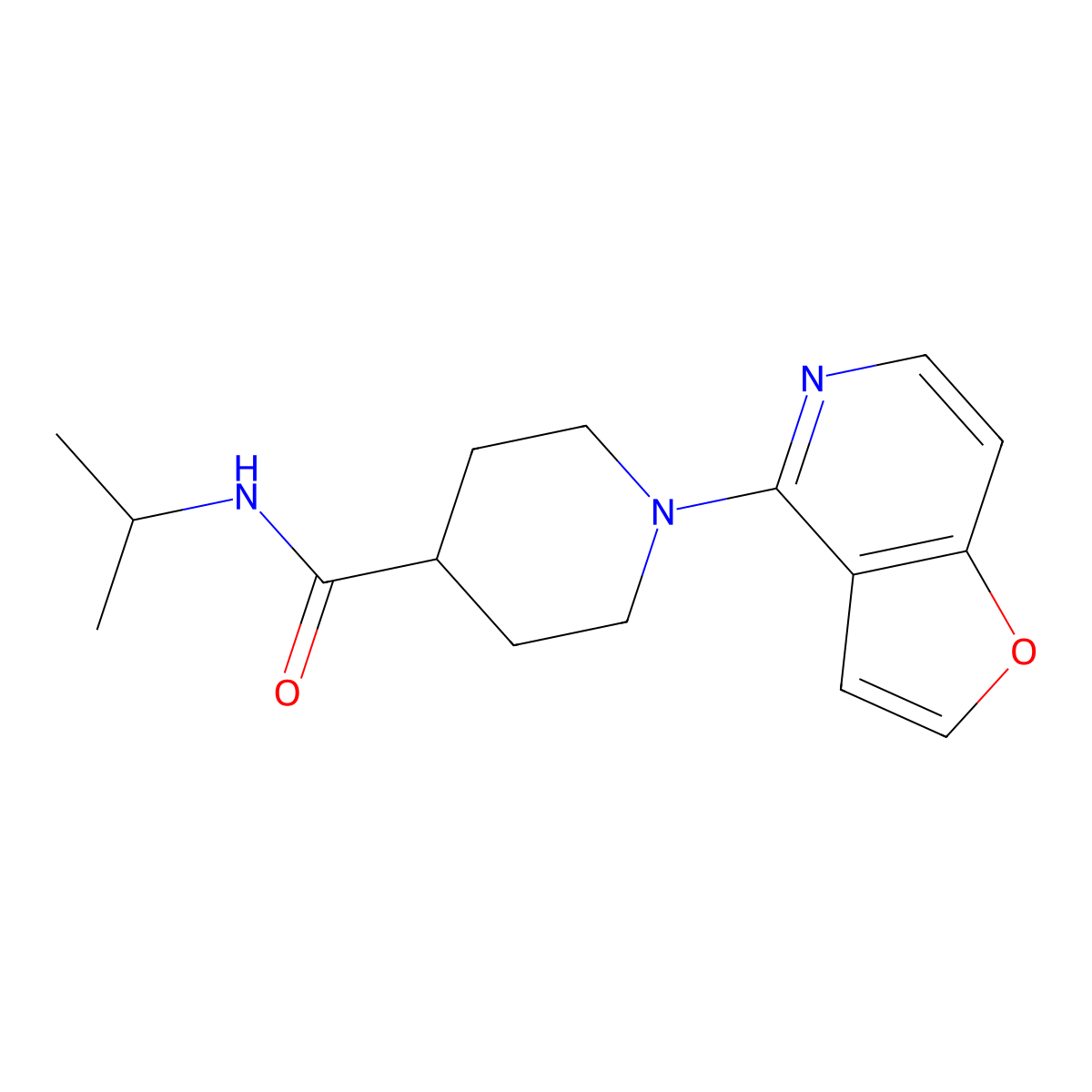 1-{furo[3,2-c]pyridin-4-yl}-N-(propan-2-yl)piperidine-4-carboxamide molecular structure, CAS 3030780-67-4