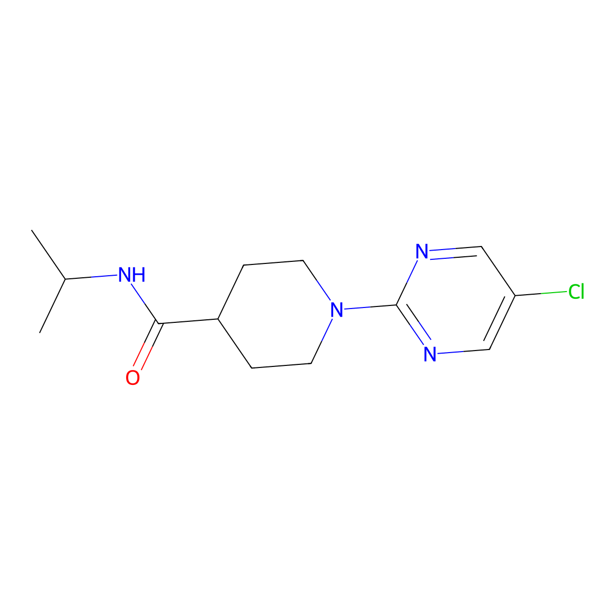 1-(5-chloropyrimidin-2-yl)-N-(propan-2-yl)piperidine-4-carboxamide molecular structure, CAS 3030780-71-0