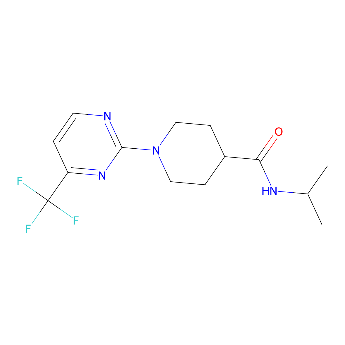 N-(propan-2-yl)-1-[4-(trifluoromethyl)pyrimidin-2-yl]piperidine-4-carboxamide molecular structure, CAS 3030780-73-2