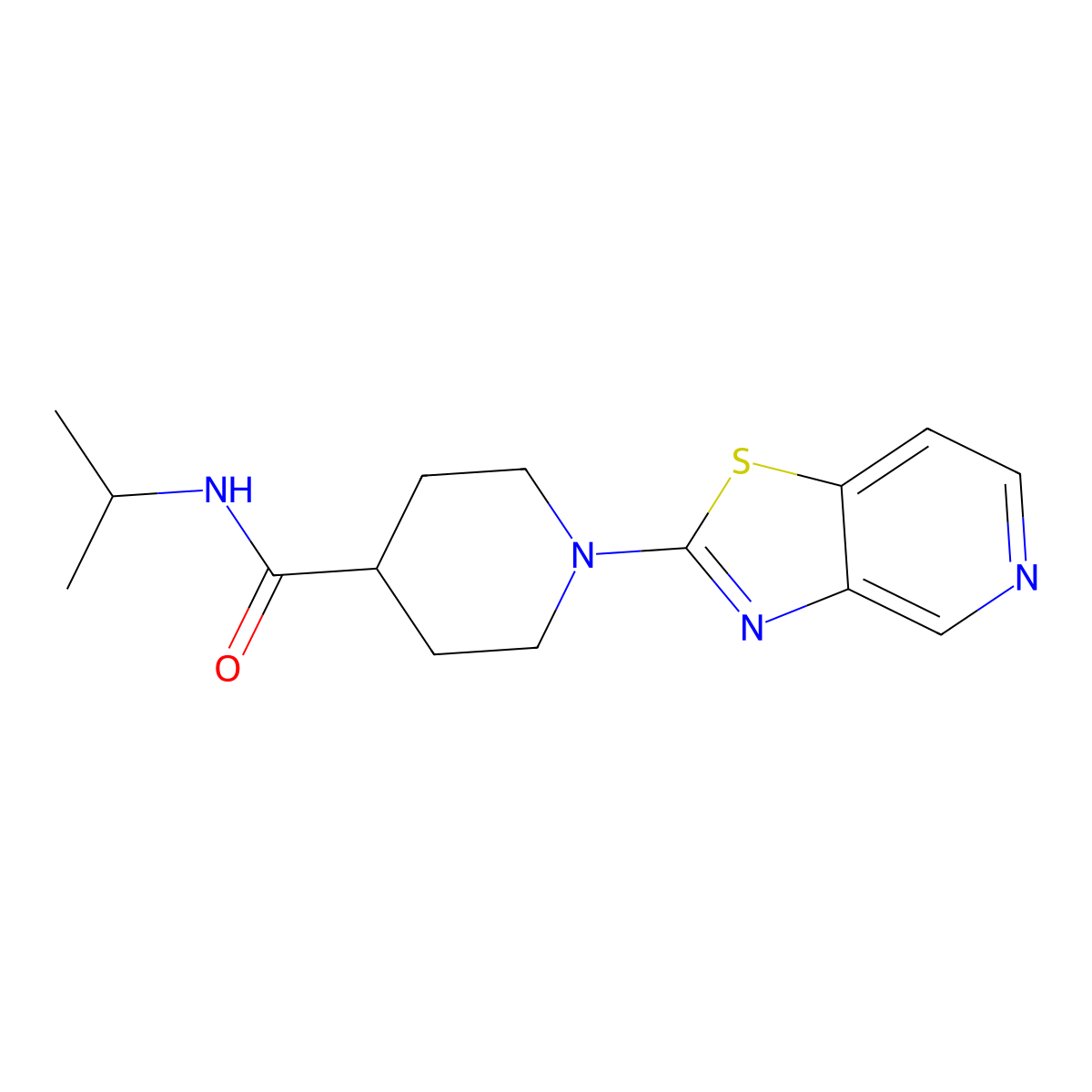 N-(propan-2-yl)-1-{[1,3]thiazolo[4,5-c]pyridin-2-yl}piperidine-4-carboxamide molecular structure, CAS 3030780-77-6