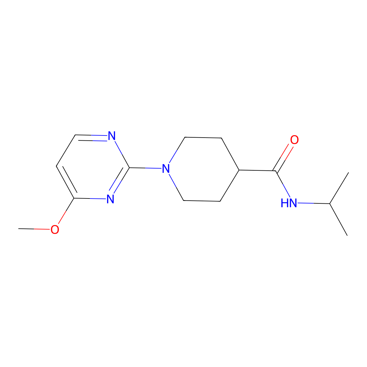 1-(4-methoxypyrimidin-2-yl)-N-(propan-2-yl)piperidine-4-carboxamide molecular structure, CAS 3030780-79-8